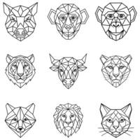 collection of Geometric Wildlife Sublimation Print File vector