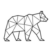 Modern bear Animal Graphics in Geometric Form vector