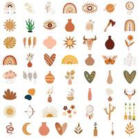 collection of Boho Abstract Clipart Elements Wall Art Design Illustration for Sublimation Files vector