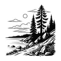 Retro Style Beach Scene for Summer Projects vector