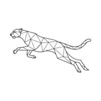 panther Animal Illustration in Polygon Geometry vector