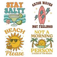 Summer Tee Shirt Design Sublimation Bundle , Summer Vibes Illustration , Summer Vacation Graphics vector