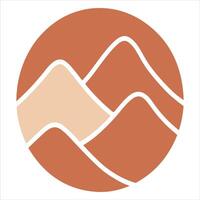 Modern Abstract Boho Wall Print with Retro hill and Minimal Design vector