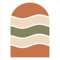 Boho Sun Sublimation Design Featuring Minimalist and Retro Aesthetics vector