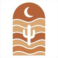 Minimalist Boho moon Design for Retro Style Wall Art and Sublimation vector