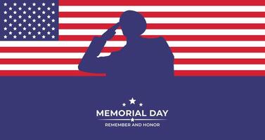 Memorial day background design with remember and honor. vector