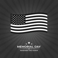 Memorial Day Background Template Design. Remember and Honor. . vector