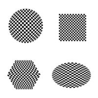 Black and white checker pattern illustration set design vector
