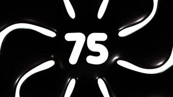 Black And White Background Animation With Number 75 video