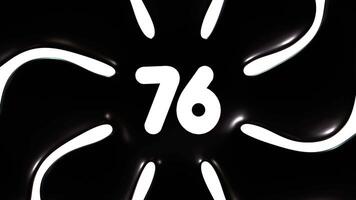 Black And White Background Animation With Number 76 video
