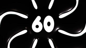 Black And White Background Animation With Number 60 video