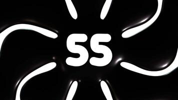 Black And White Background Animation With Number 55 video