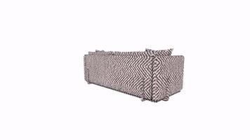 Modern chevron patterned sofa isolated on white background video