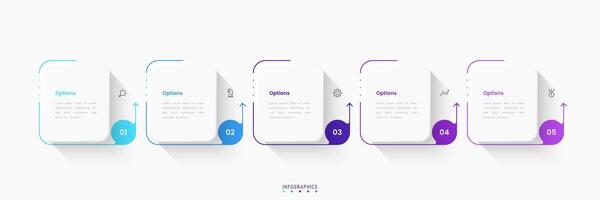 Infographic label design template with icons and 5 options or steps. Can be used for process, presentations, workflow, flowchart, info graph vector