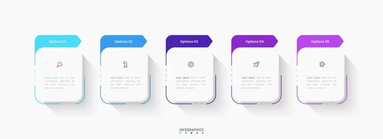 Infographic label design template with icons and 5 options or steps. Can be used for process diagram, presentations, workflow layout, flow chart, info graph. vector