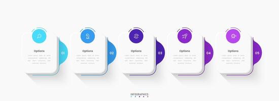 Infographic label design template with icons and 5 steps. Can be used for process diagram, presentations, workflow layout, flow chart, info graph. vector