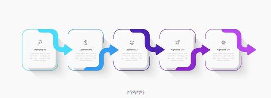 Infographic label design template with icons and 5 options. Can be used for process diagram, presentations, workflow layout, flowchart, info graph vector