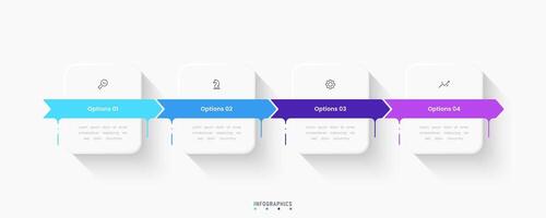 Infographic label design template with icons and 4 options or steps. Can be used for process diagram, workflow layout, banner, flow chart, info graph vector