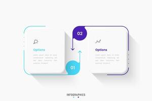 Infographic label design template with icons and 2 options or steps. Can be used for process diagram, workflow layout, banner, flow chart, info graph vector