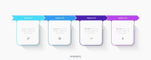 Infographic label design template with icons and 4 options or steps. Can be used for process diagram, workflow layout, banner, flow chart, info graph. vector