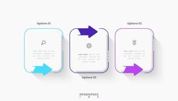 Infographic label design template with icons and 3 options or steps. Can be used for process diagram, workflow layout, banner, flow chart, info graph vector