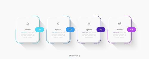 Infographic label design template with icons and 4 options or steps. Can be used for process, presentations, workflow layout, banner, flowchart, info graph. vector