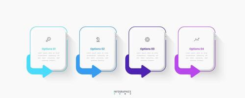 Infographic label design template with icons and 4 options or steps. Can be used for process, presentations, workflow layout, flowchart, info graph vector