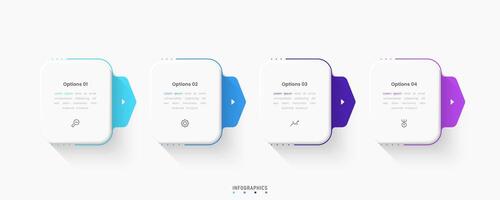 Infographic label design template with icons and 4 steps. Can be used for process diagram, presentations, workflow layout, flow chart, info graph. vector