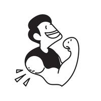 a cartoon man with a fist in his hand vector