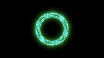 Futuristic neon circular interface with glowing effect video