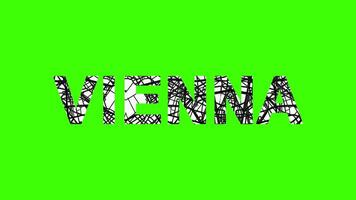 Vienna text filled with abstract map lines video