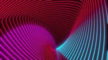 Abstract neon light waves in a 3D space video