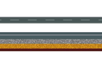 Cross section of asphalt road construction with layered structure video