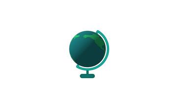 Rotating globe animation on white background video