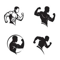 Muscle Man Fitness Graphics Showcasing Strength and Definition in Every Pose vector
