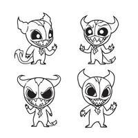 Evil Demon Face Design for Halloween themes with scary growls and fiendish eyes vector