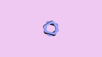 Rotating 3D geometric object on pastel background video
