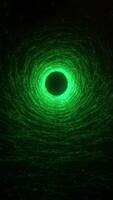 Vertical seamless 4K 60fps loop of abstract green neon tunnel animation moving forward. Perfect futuristic backdrop for social media reels, sci-fi intros, tech visuals, and dynamic presentations. video