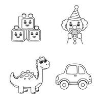 Cartoon Baby Animals drawn with happy faces perfect for early learning themes vector
