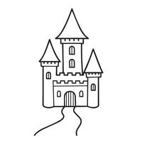 Royal Palace Line Art Graphics Depicting Regal and Grand Castle Structures vector