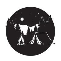 Outdoor Campfire Nighttime Scene Inspired By Serene Nights In Forest Hideaways vector