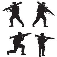 Army Sniper Silhouette Collection Emphasizing Strength and Accuracy vector