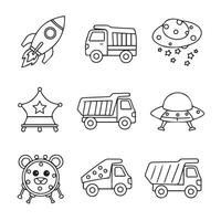 Cartoon Baby Animals in cute hand drawn style with joyful expression and pose vector