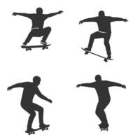Skateboarding Jump Sequences Delivering Dynamic Skateboard Motion Graphics vector