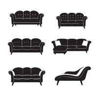 Elegant Sofa Set Designs Collection Presenting High-End Couch Styles and Arrangements vector