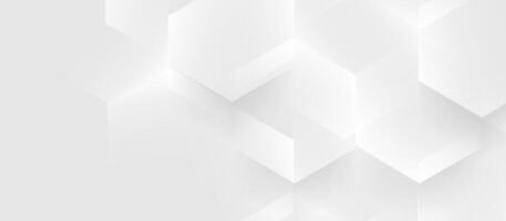 White Abstract 3D Hexagon Background with Soft Shadows vector