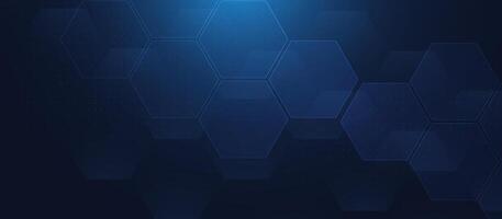 Dark Futuristic Background with Transparent Hexagonal Grid vector
