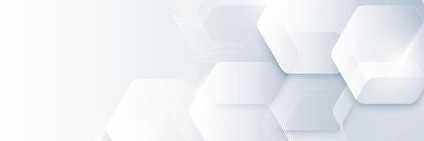 White Geometric Hexagon Background with Rounded Edges vector