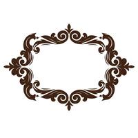 Curved frame border with vintage scroll pattern for elegant page decor vector
