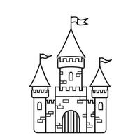 Royal Palace Line Art Graphics Presenting Ornate and Decorative Castle Elements vector